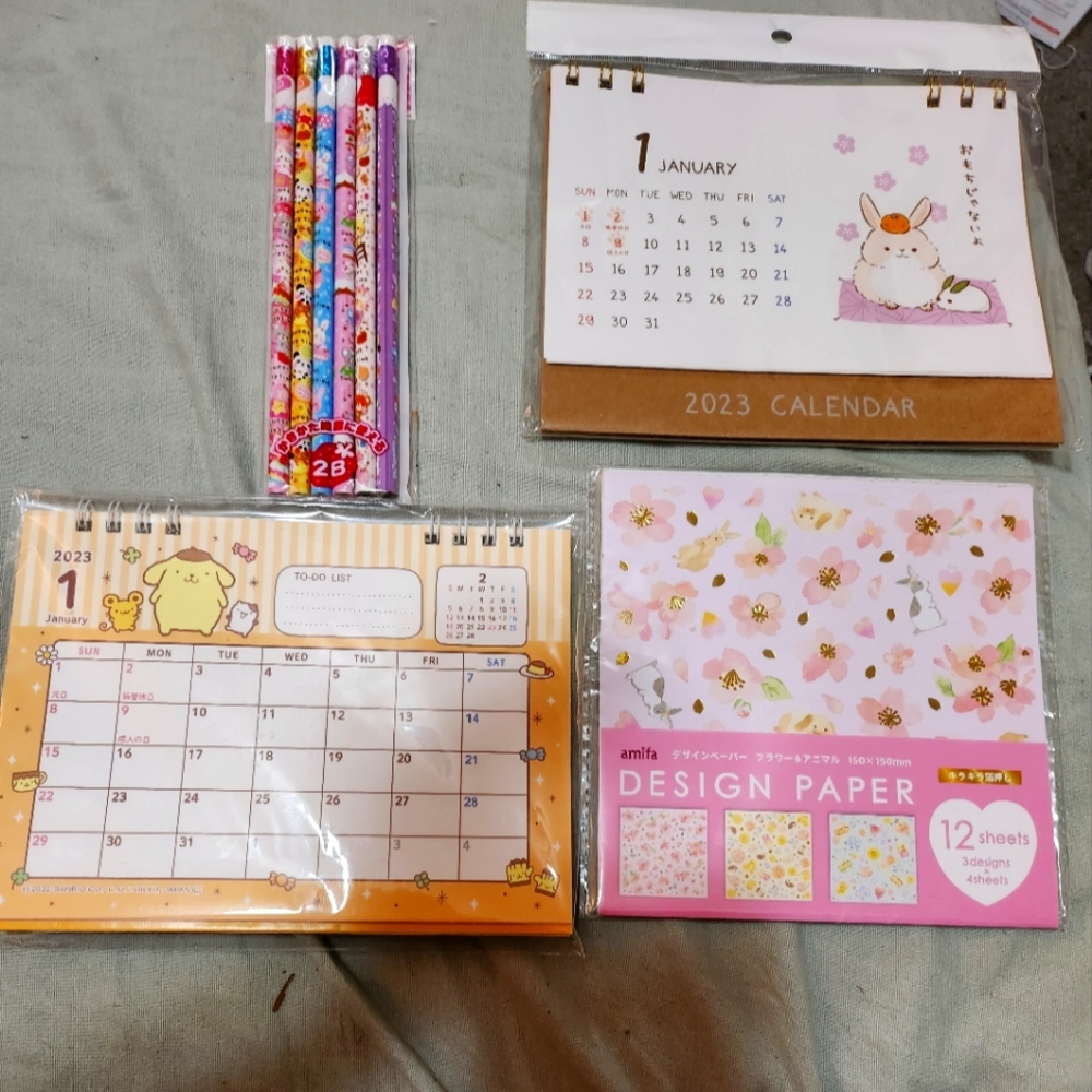 Sanrio calender and stationary lot